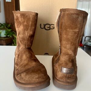 UGG Mayfaire Chestnut Brown Suede Boots with Shearling Lining